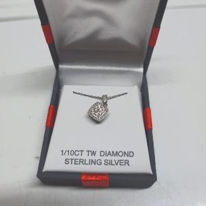 Diamond and sterling silver necklace